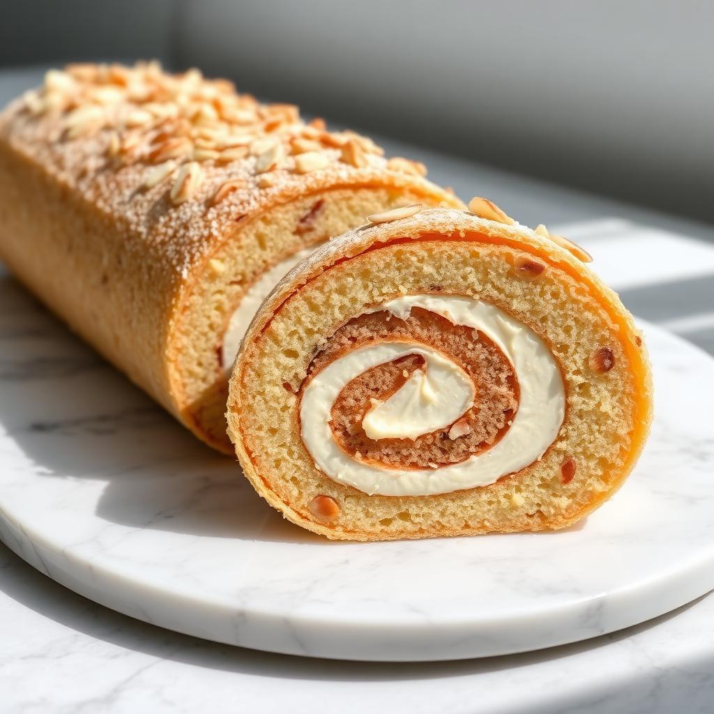 Ljus rulltårta med mjuk chokladkräm